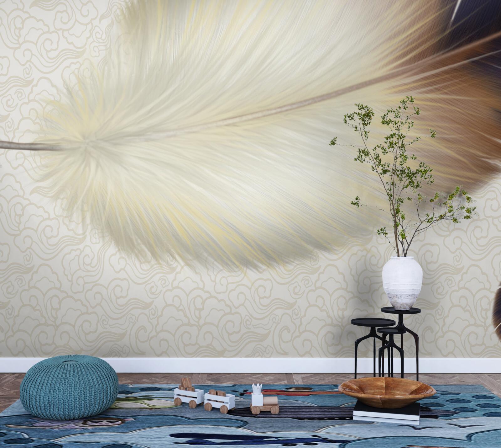 Fototapet penele sunt albe cu margini maro