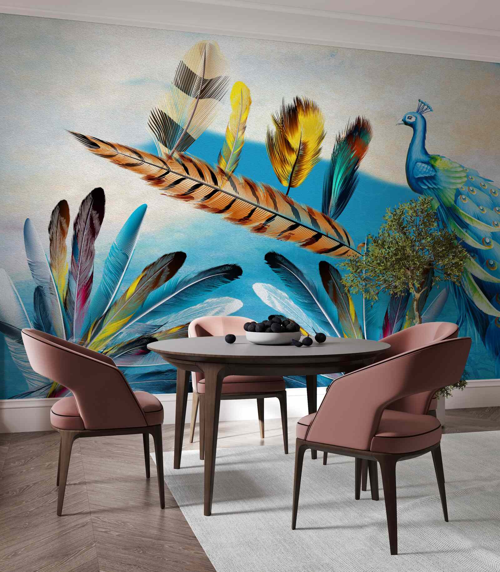 Fototapet penele de păun și varietățile lor