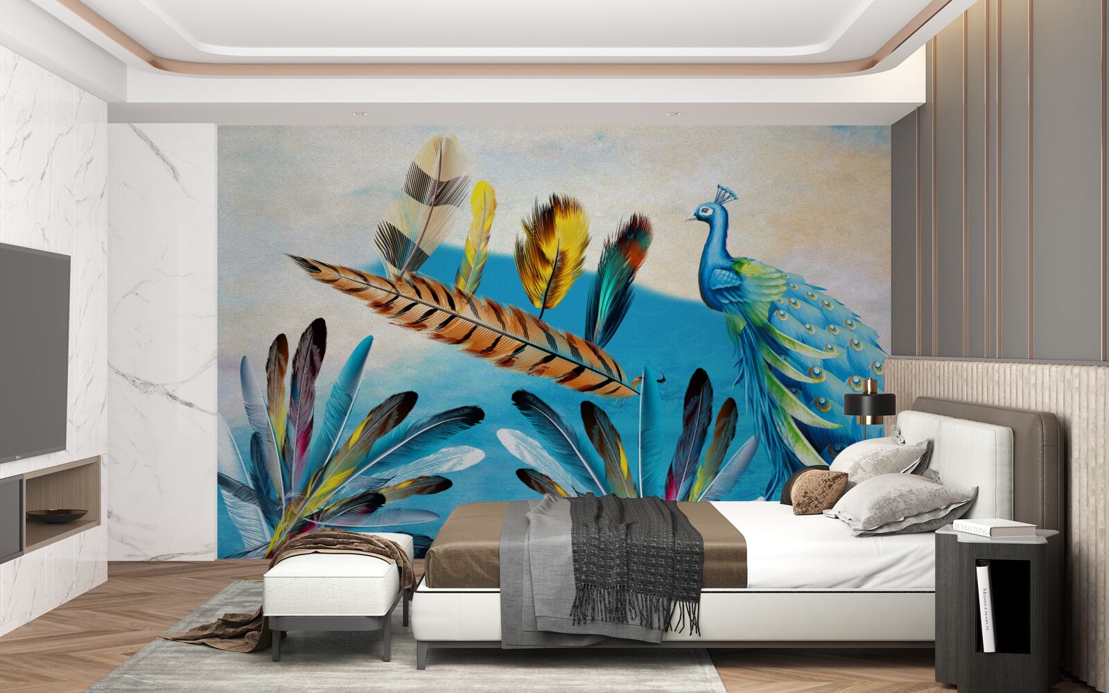 Fototapet penele de păun și varietățile lor