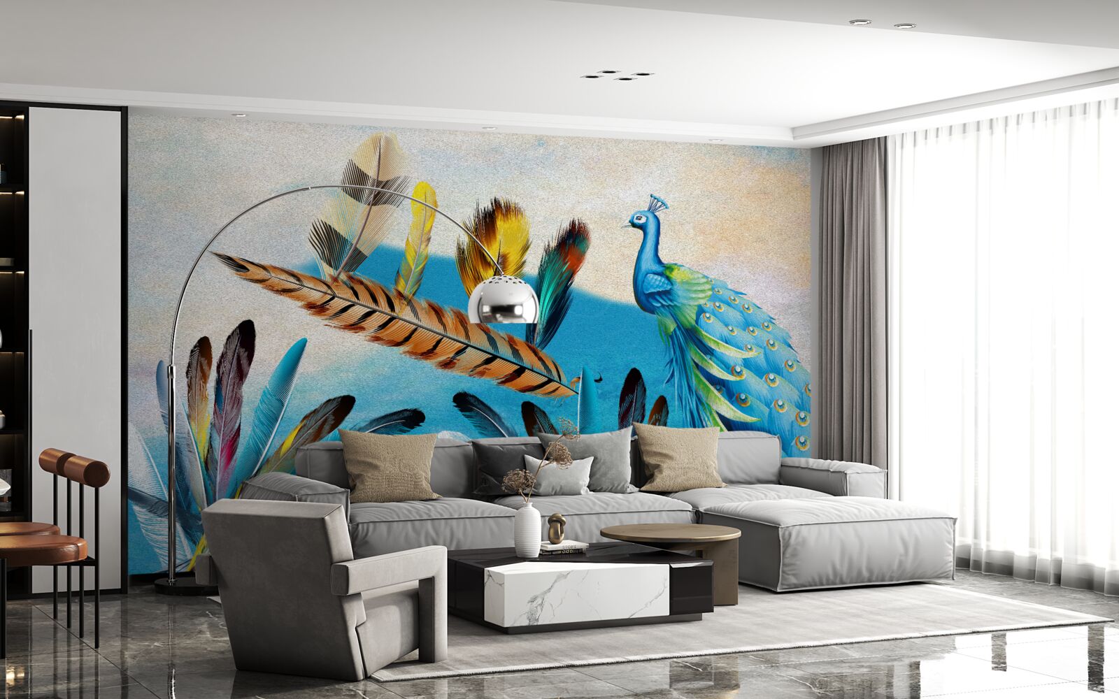 Fototapet penele de păun și varietățile lor