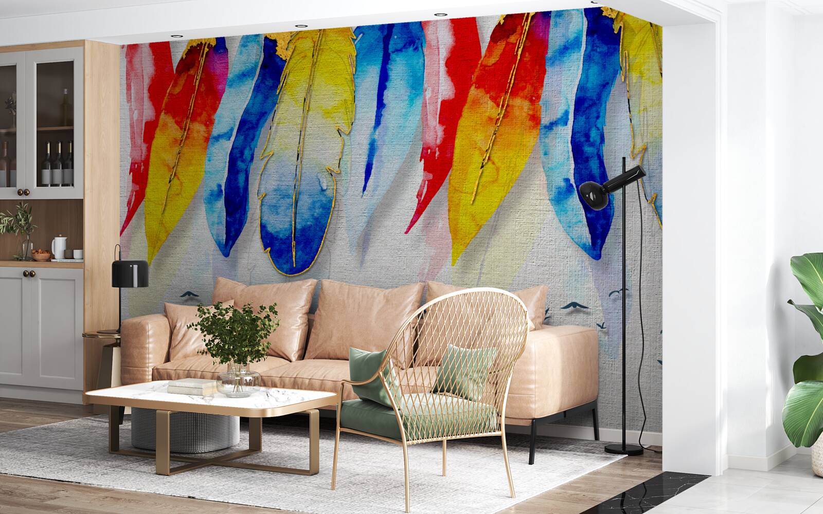 Fototapet stilouri de acuarelă în stil boho