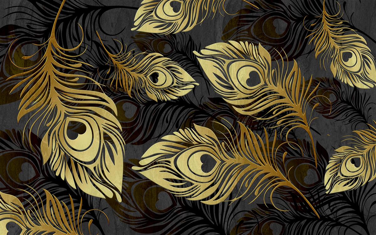 Fototapet pene aurii strălucitoare