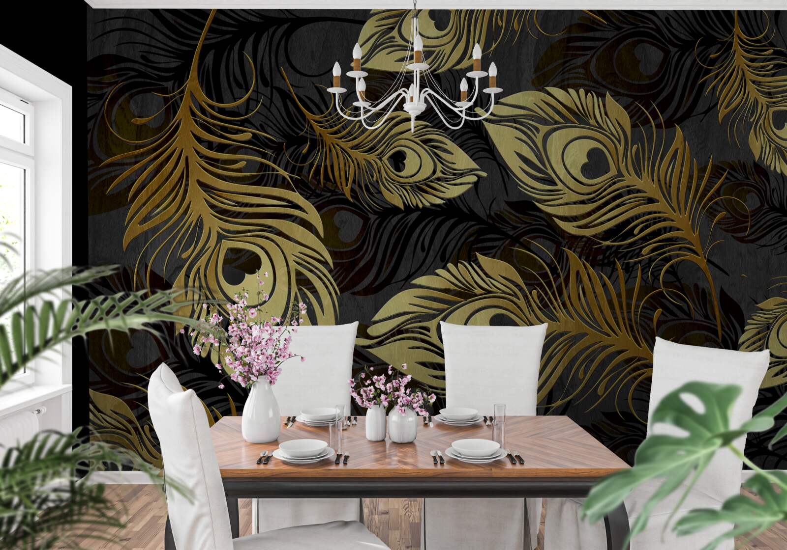 Fototapet pene aurii strălucitoare