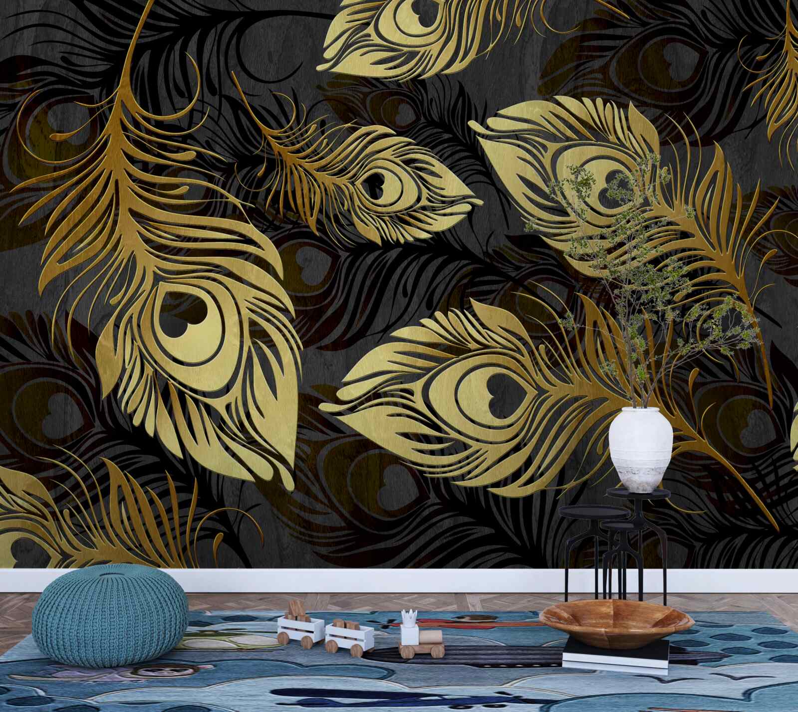 Fototapet pene aurii strălucitoare