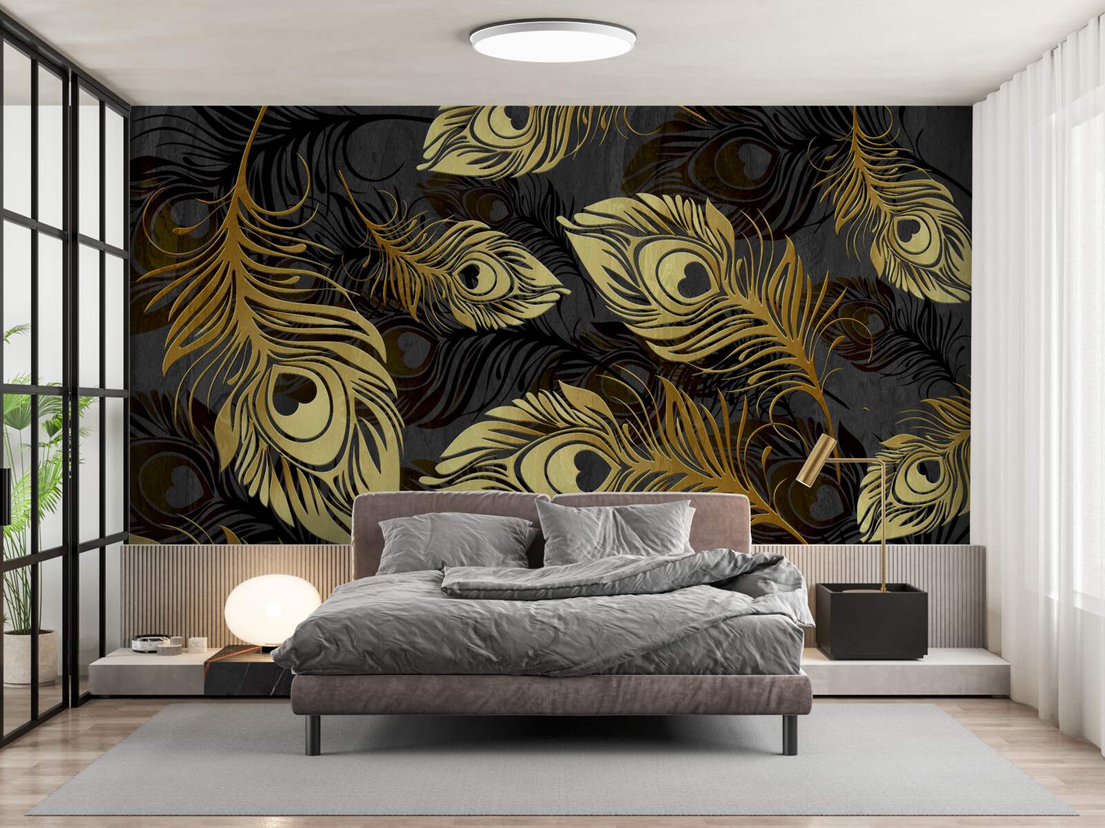 Fototapet pene aurii strălucitoare