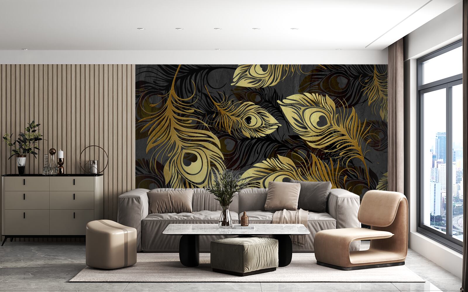 Fototapet pene aurii strălucitoare