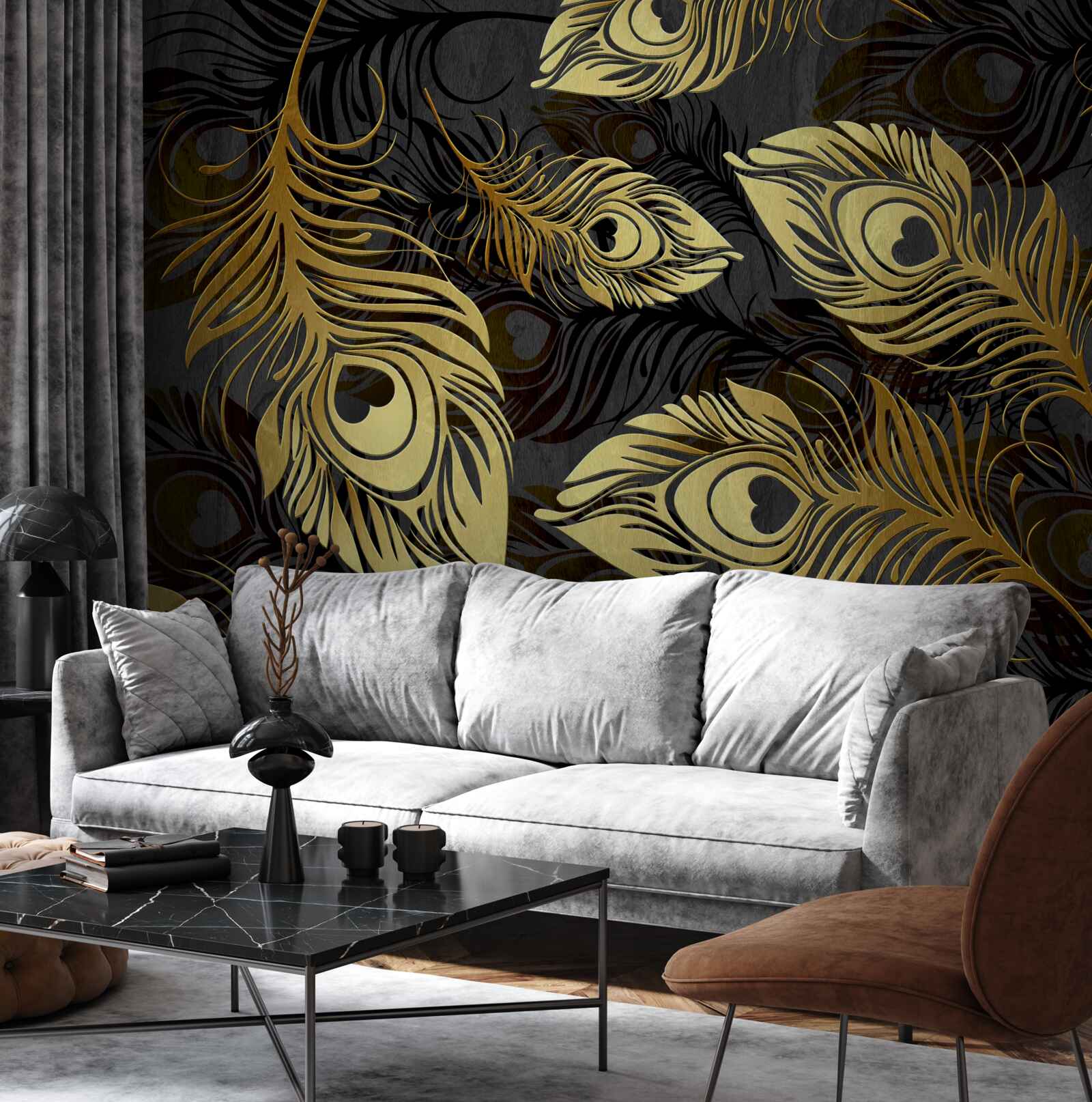 Fototapet pene aurii strălucitoare