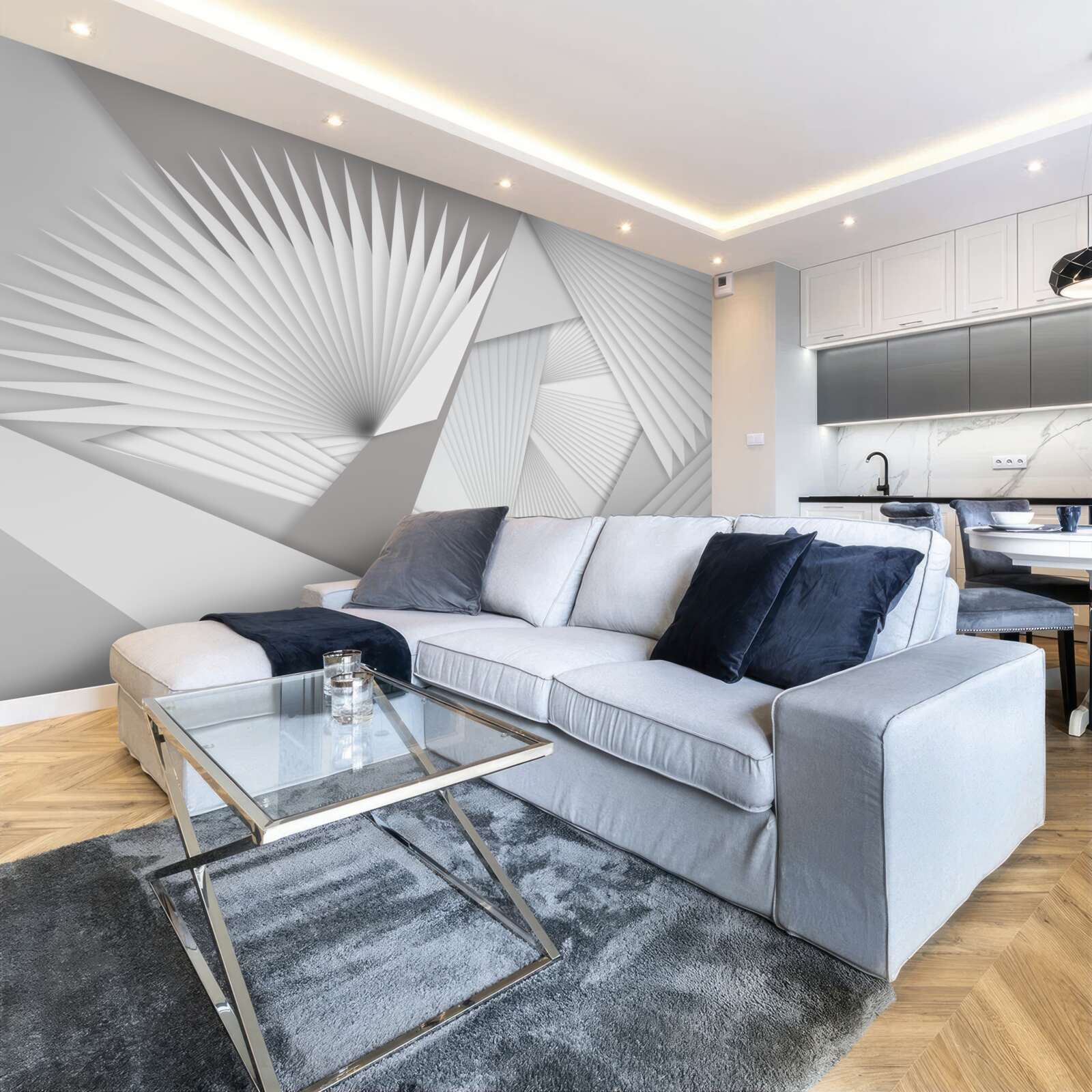 Fototapet vedere în perspectivă a formelor geometrice