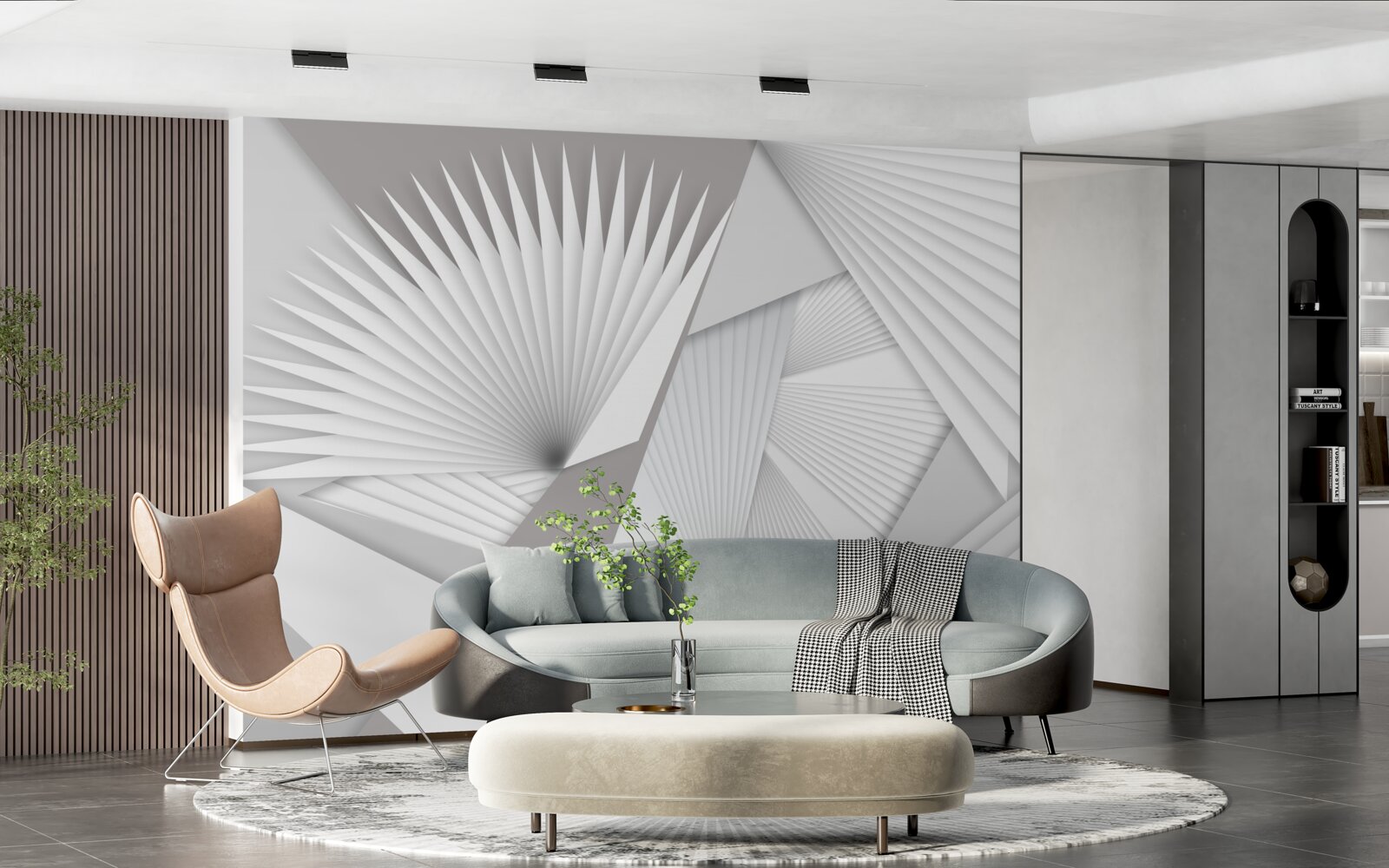 Fototapet vedere în perspectivă a formelor geometrice