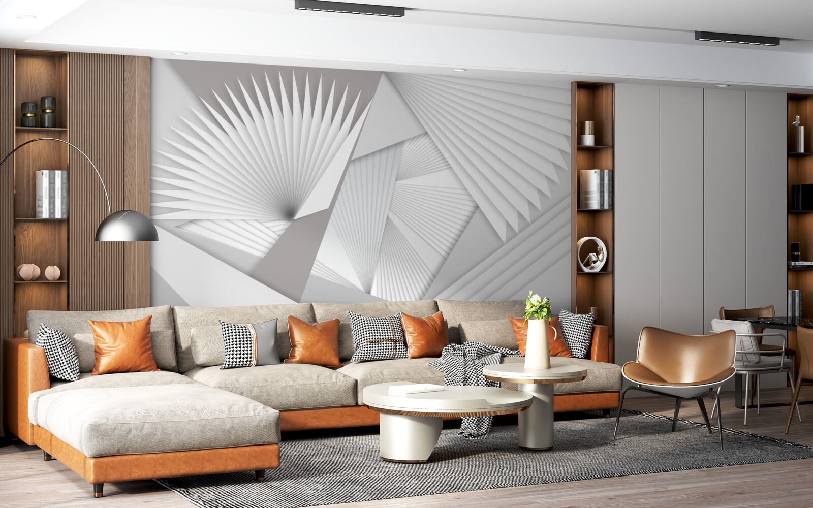 Fototapet vedere în perspectivă a formelor geometrice