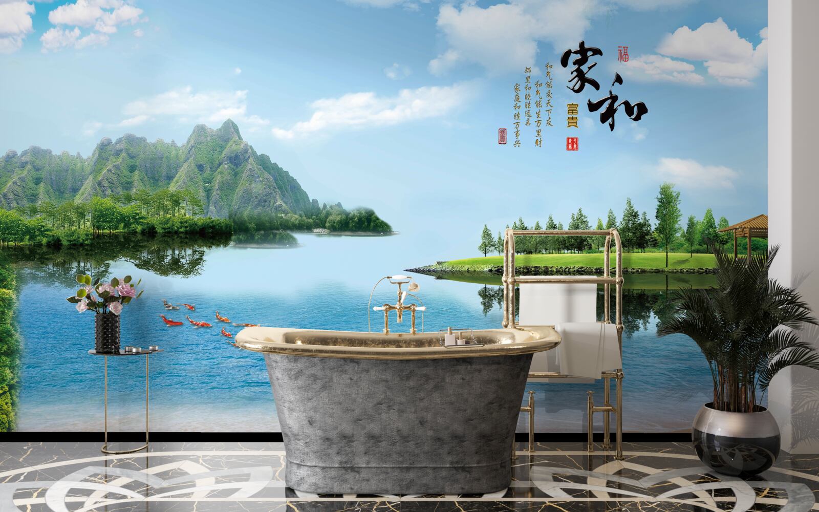 Fototapet peisaj de vară colorat