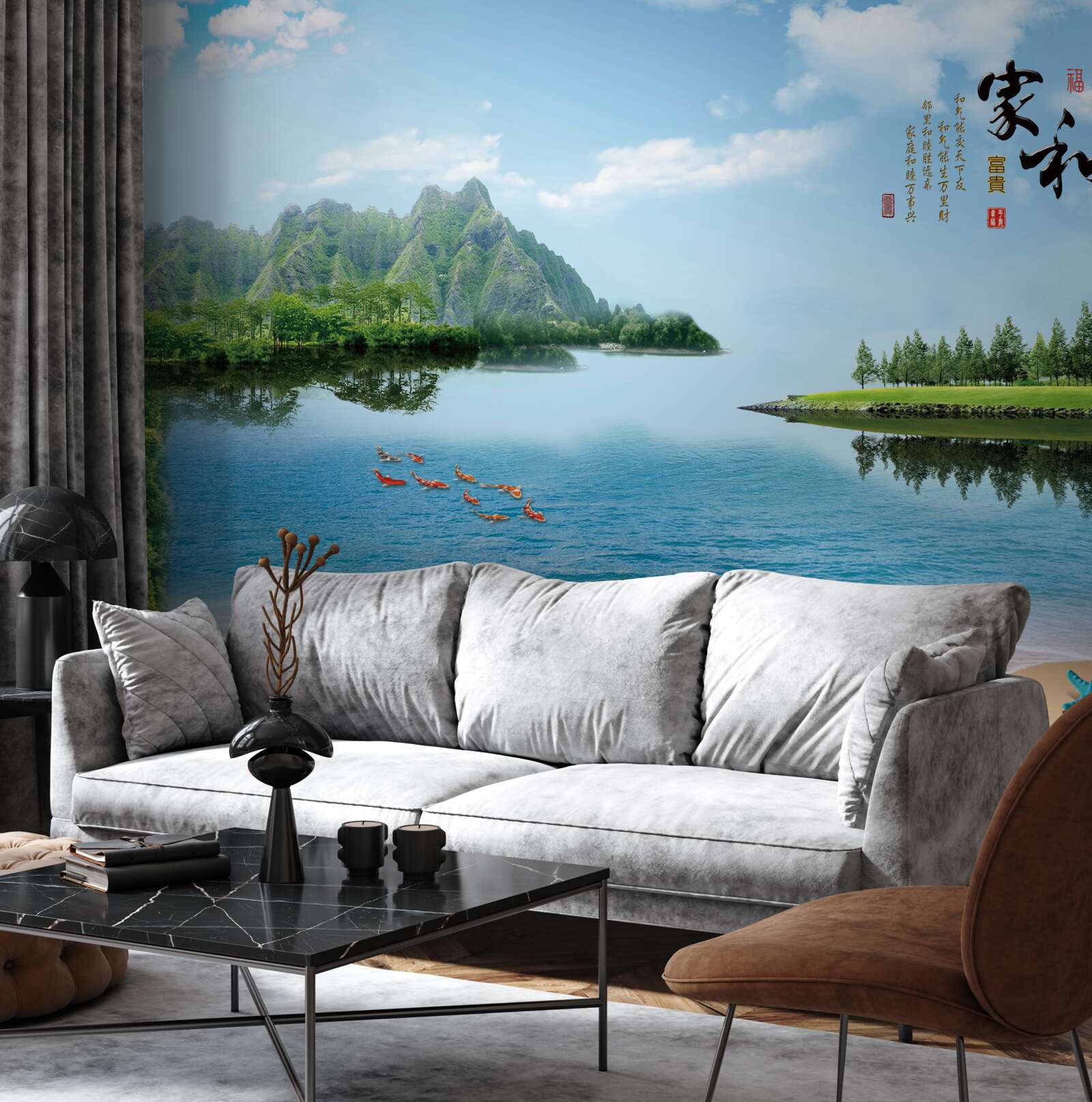 Fototapet peisaj de vară colorat