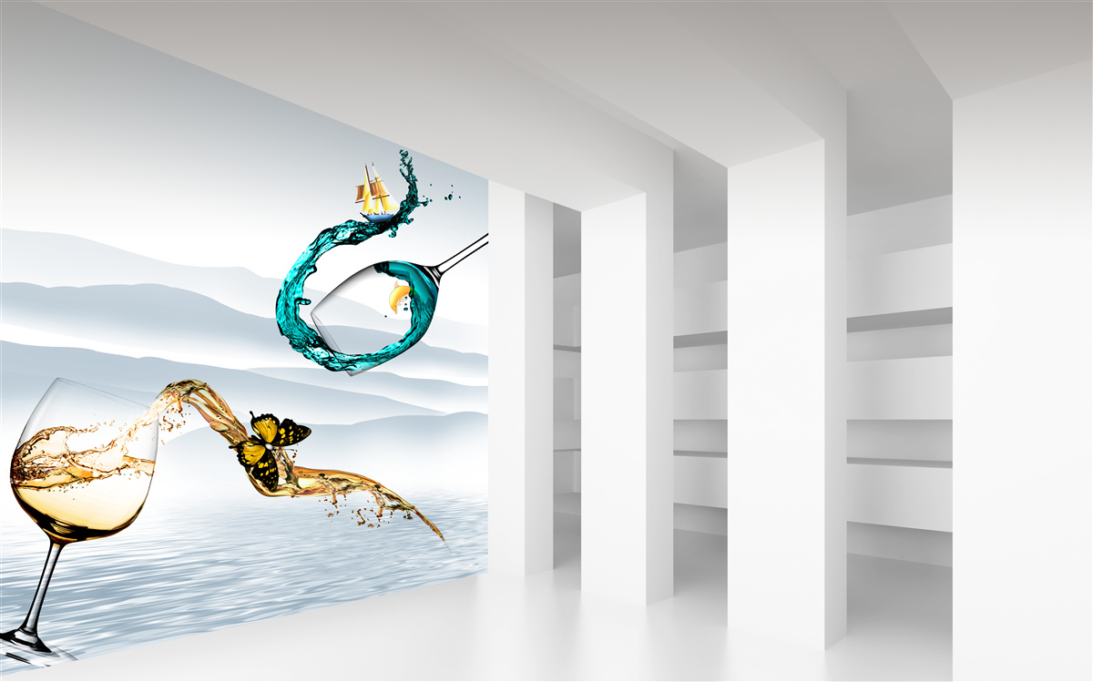 Fototapet picturi abstracte de pahare de băut