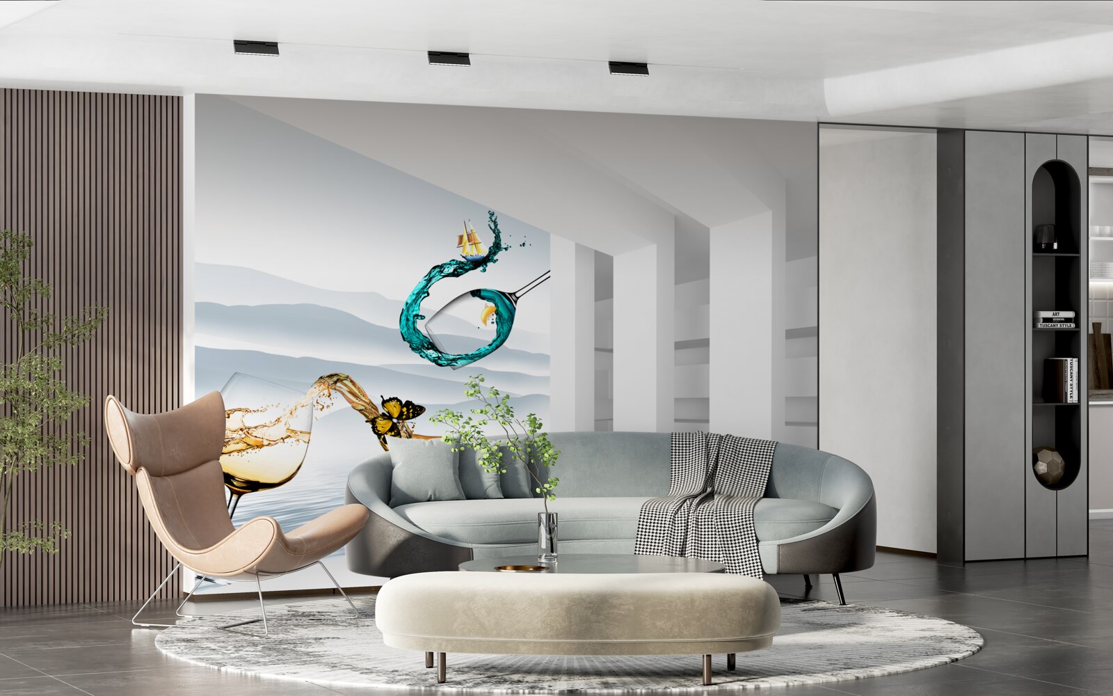 Fototapet picturi abstracte de pahare de băut