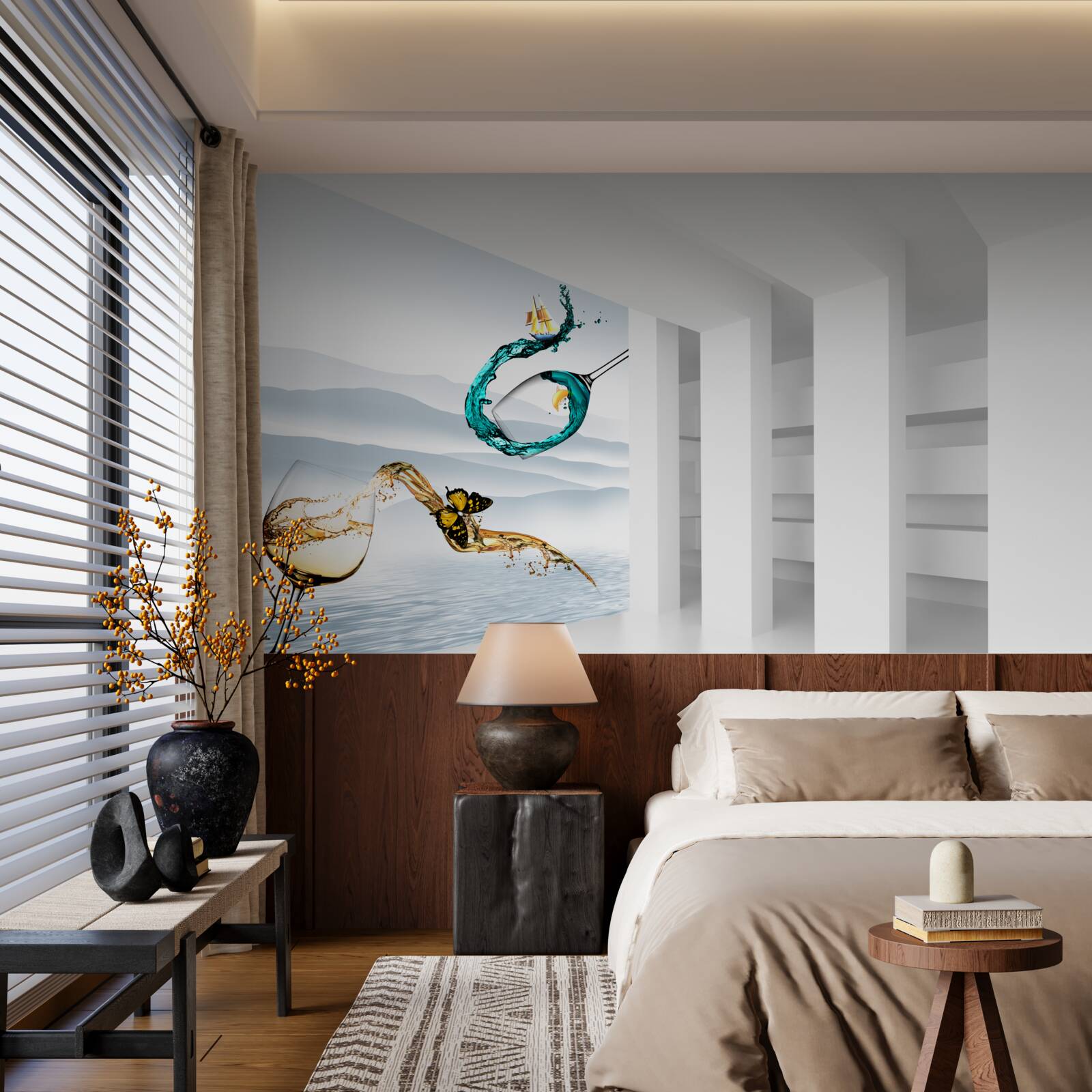 Fototapet picturi abstracte de pahare de băut