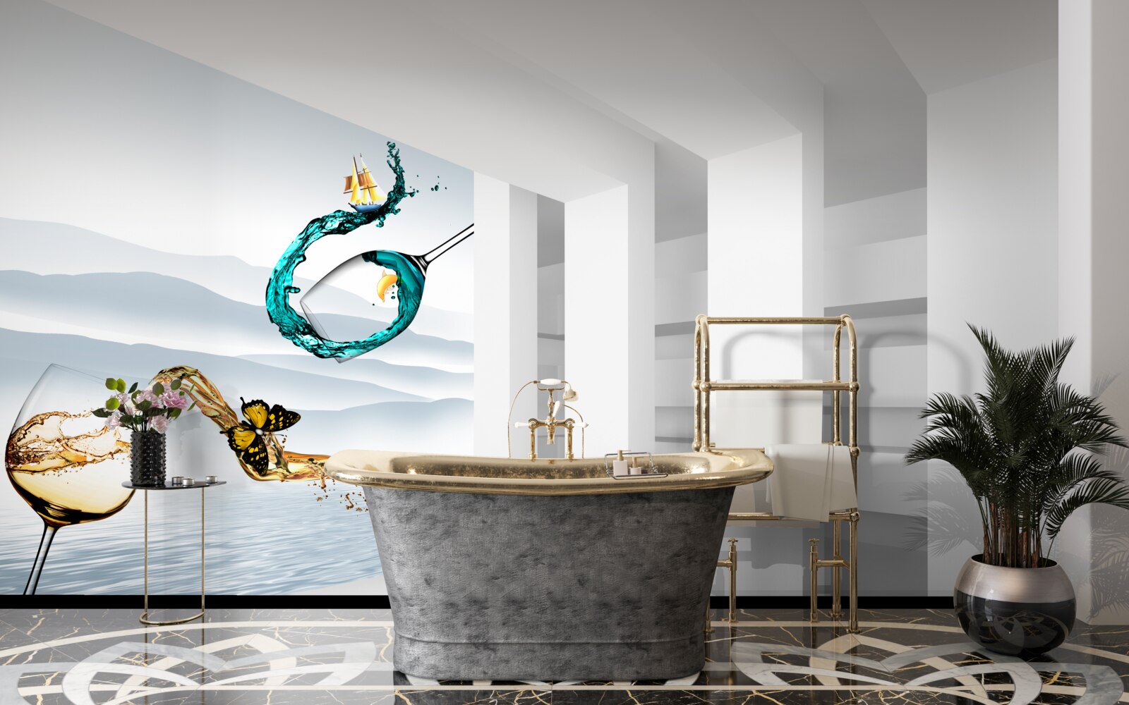 Fototapet picturi abstracte de pahare de băut