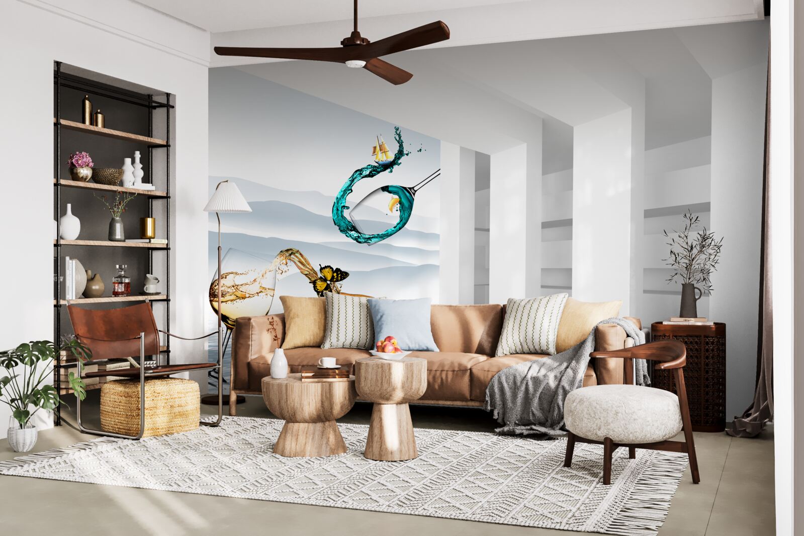 Fototapet picturi abstracte de pahare de băut