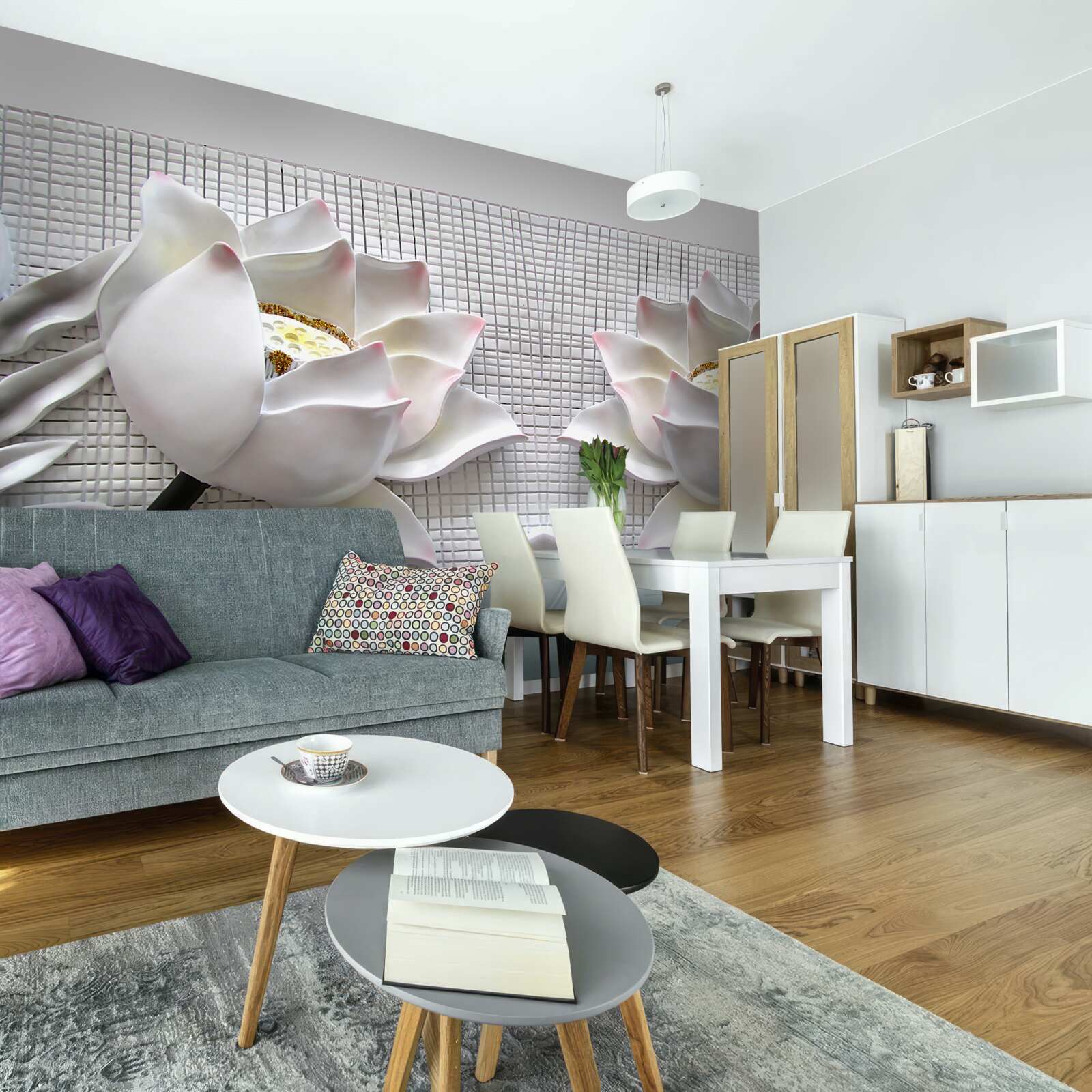 Fototapet cutii de lotus alb