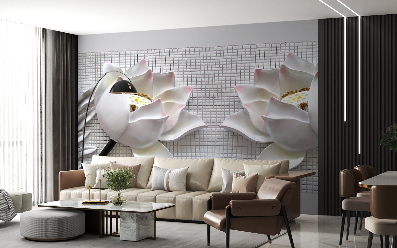 Fototapet cutii de lotus alb