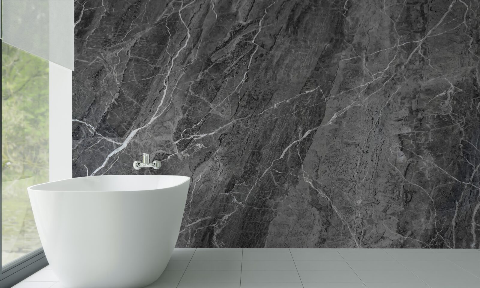 Fototapet marmură gri cu nervuri albe