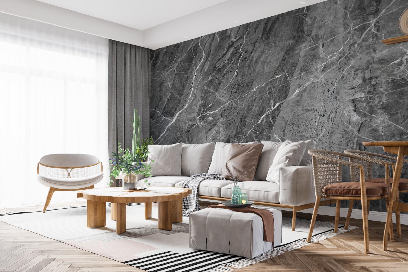 Fototapet marmură gri cu nervuri albe