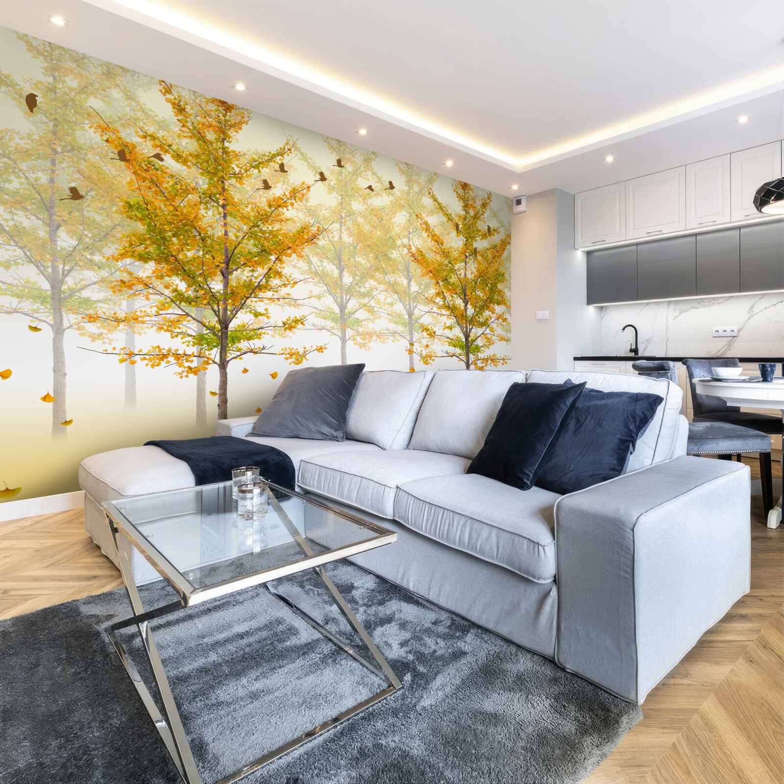 Fototapet culorile toamnei într-o pădure de foioase