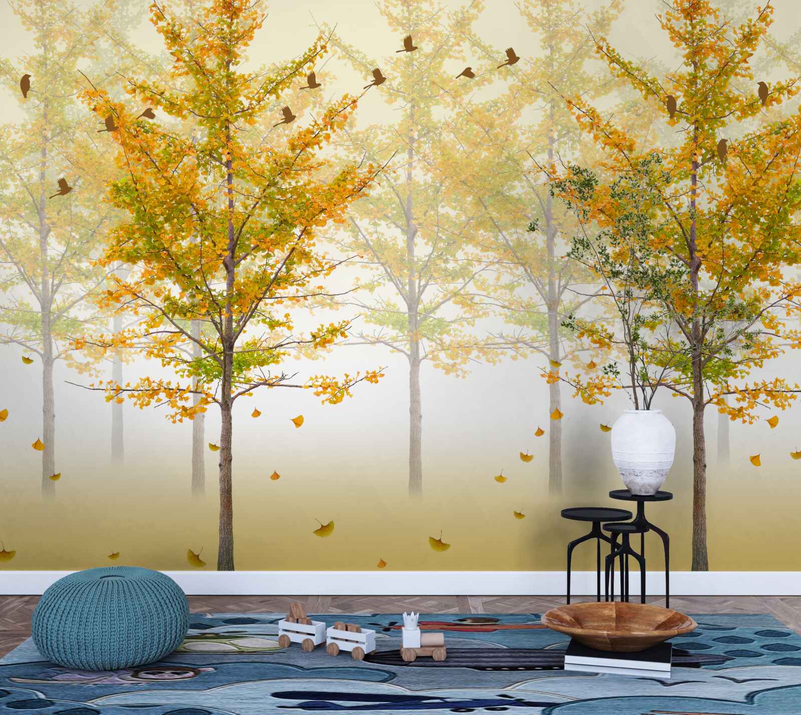 Fototapet culorile toamnei într-o pădure de foioase