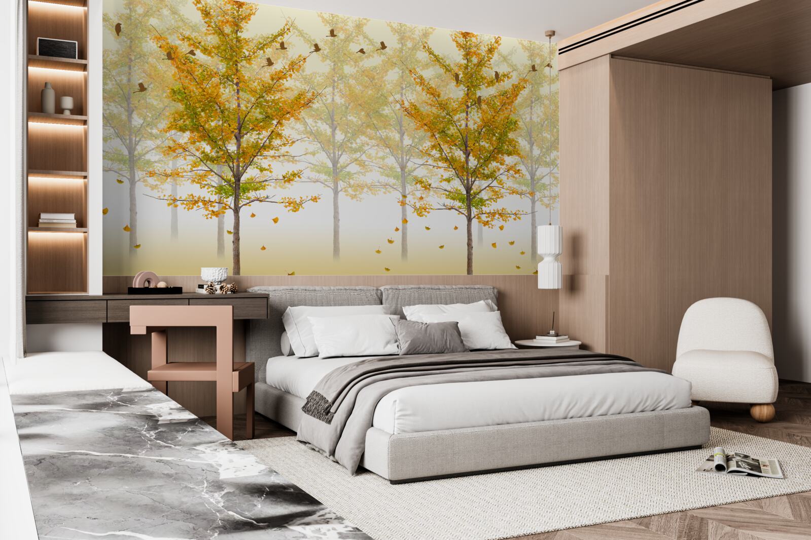 Fototapet culorile toamnei într-o pădure de foioase