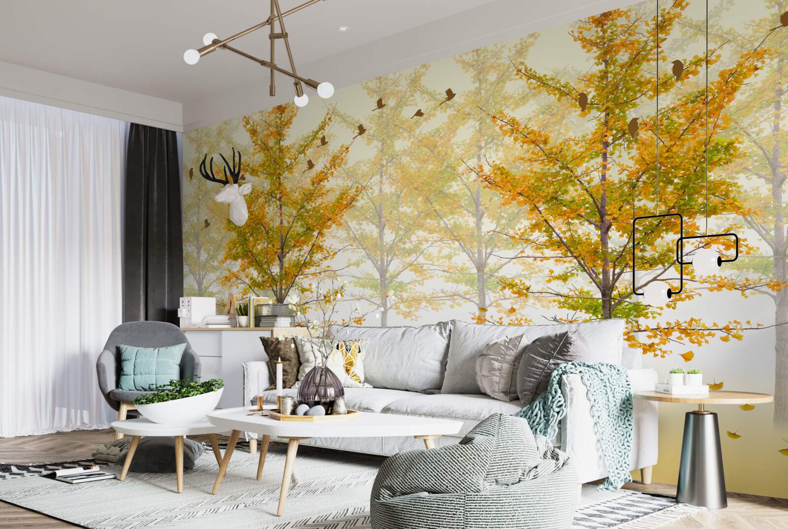 Fototapet culorile toamnei într-o pădure de foioase