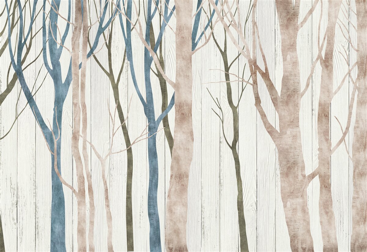 Fototapet imagine a unei păduri înclinate