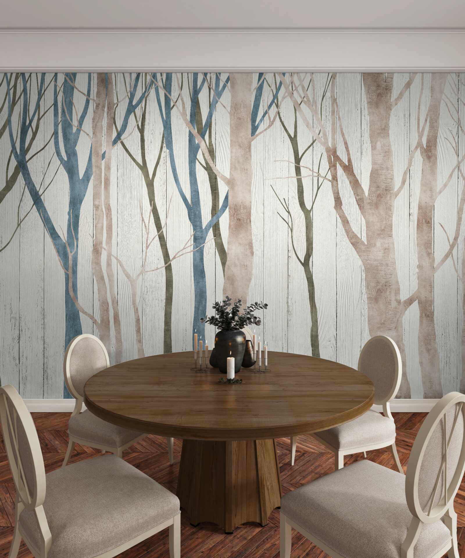 Fototapet imagine a unei păduri înclinate