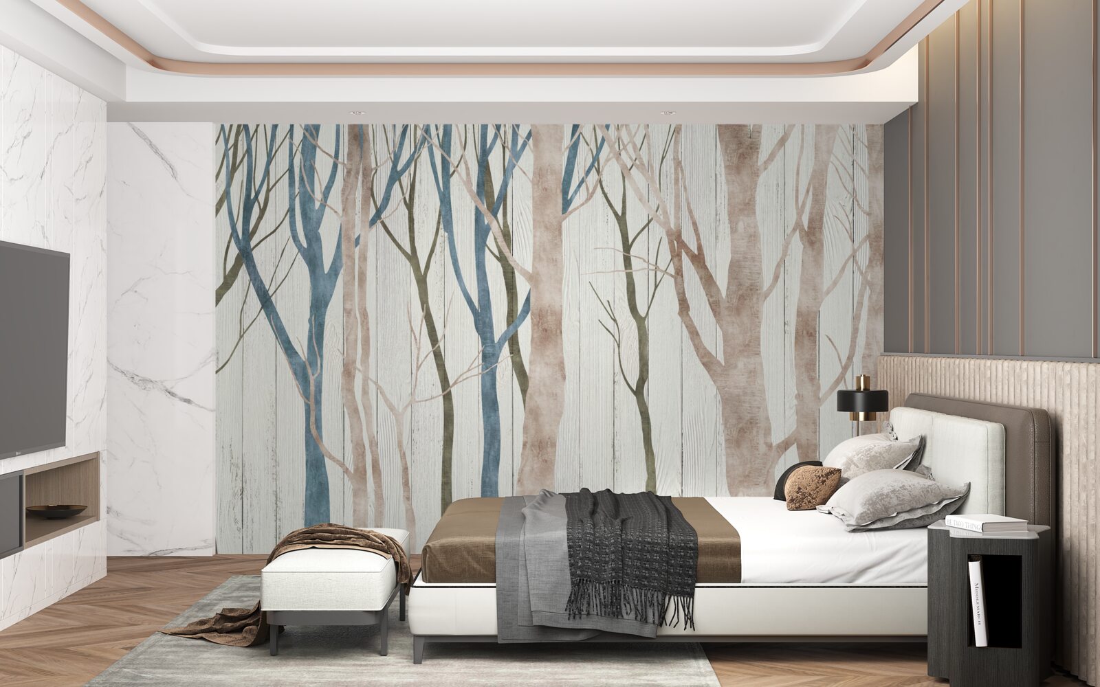 Fototapet imagine a unei păduri înclinate