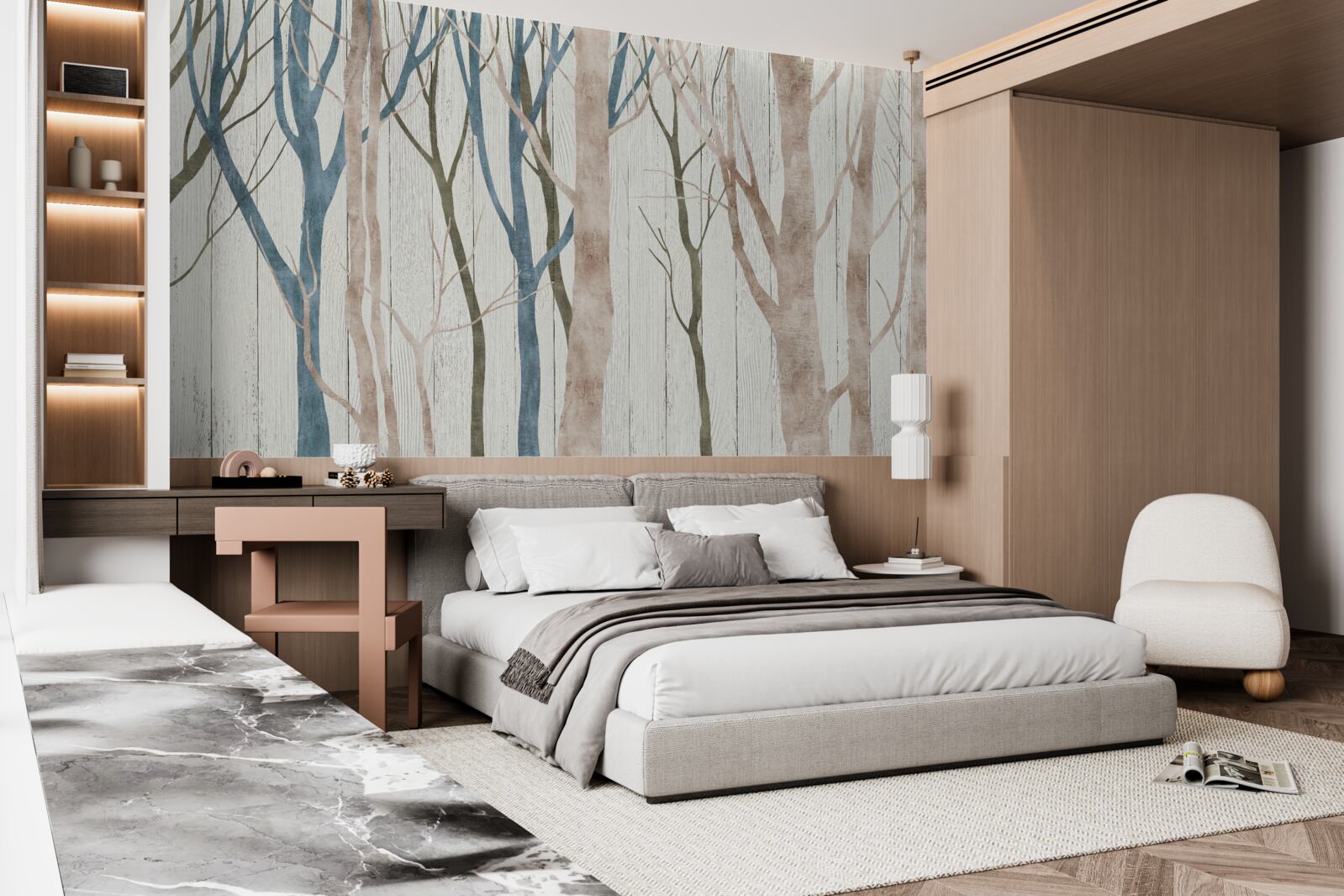 Fototapet imagine a unei păduri înclinate