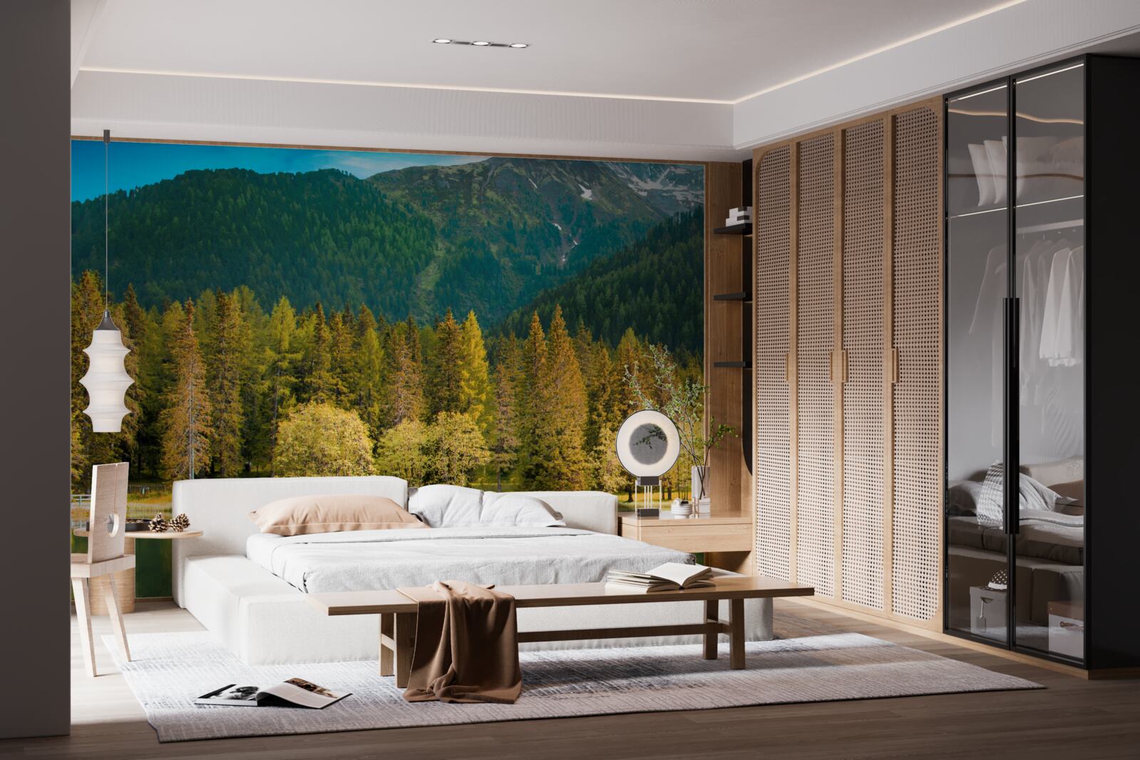 Fototapet lac de munte într-un peisaj de toamnă