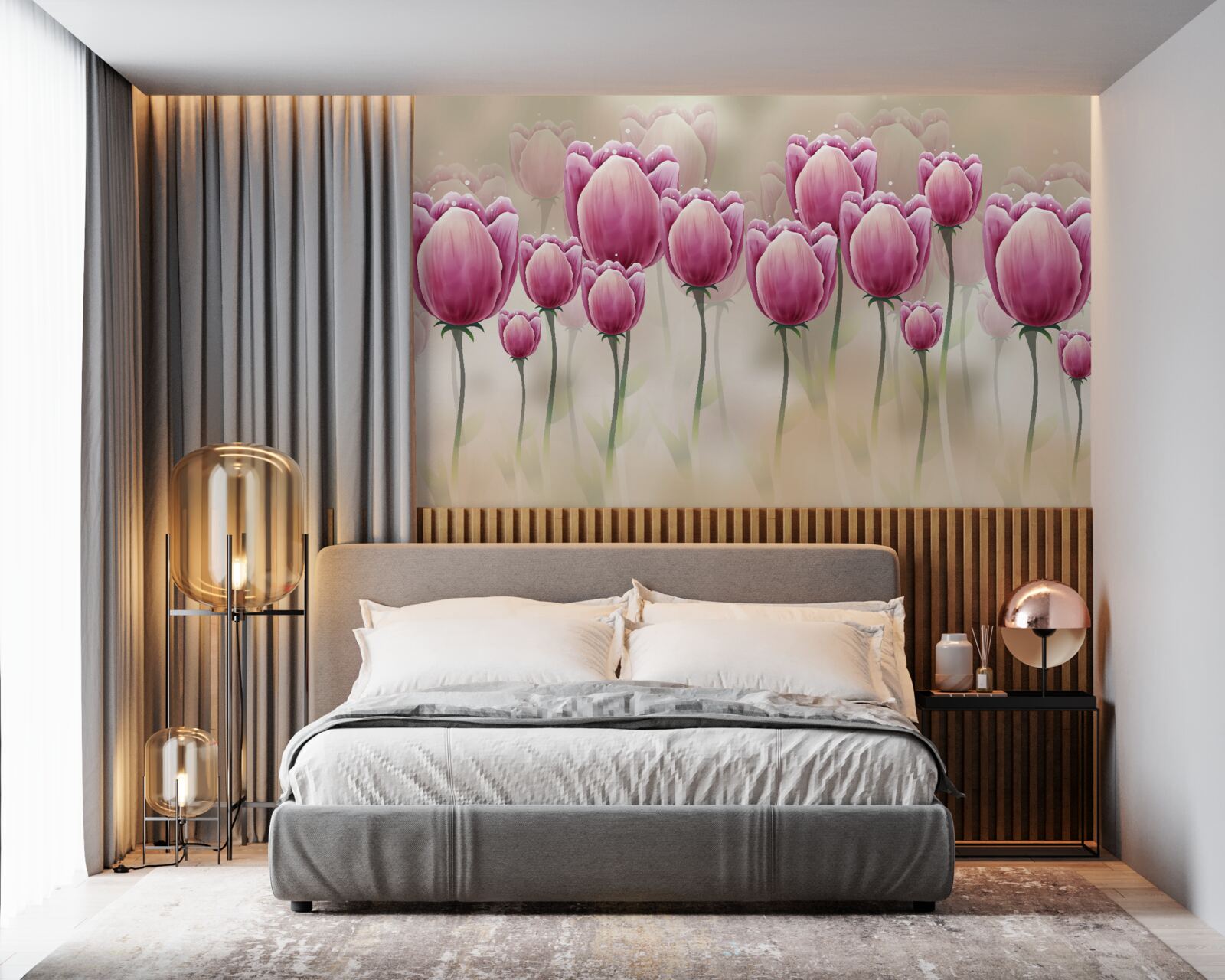 Fototapet lalele crimson închise