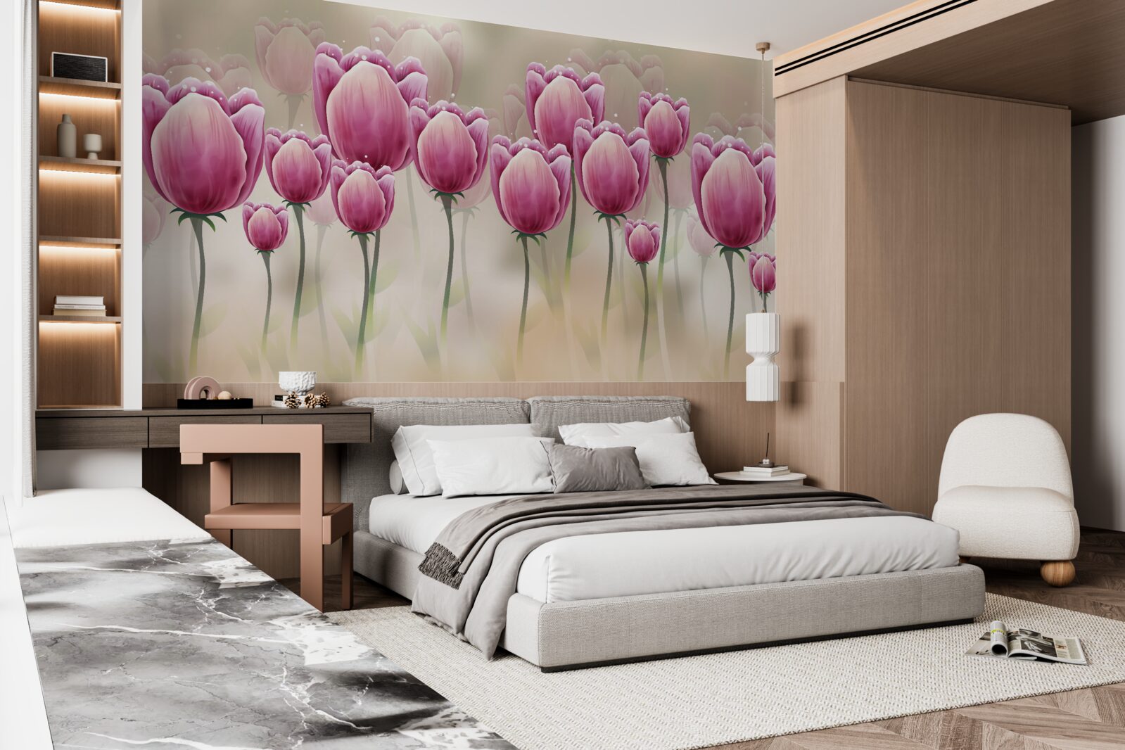 Fototapet lalele crimson închise