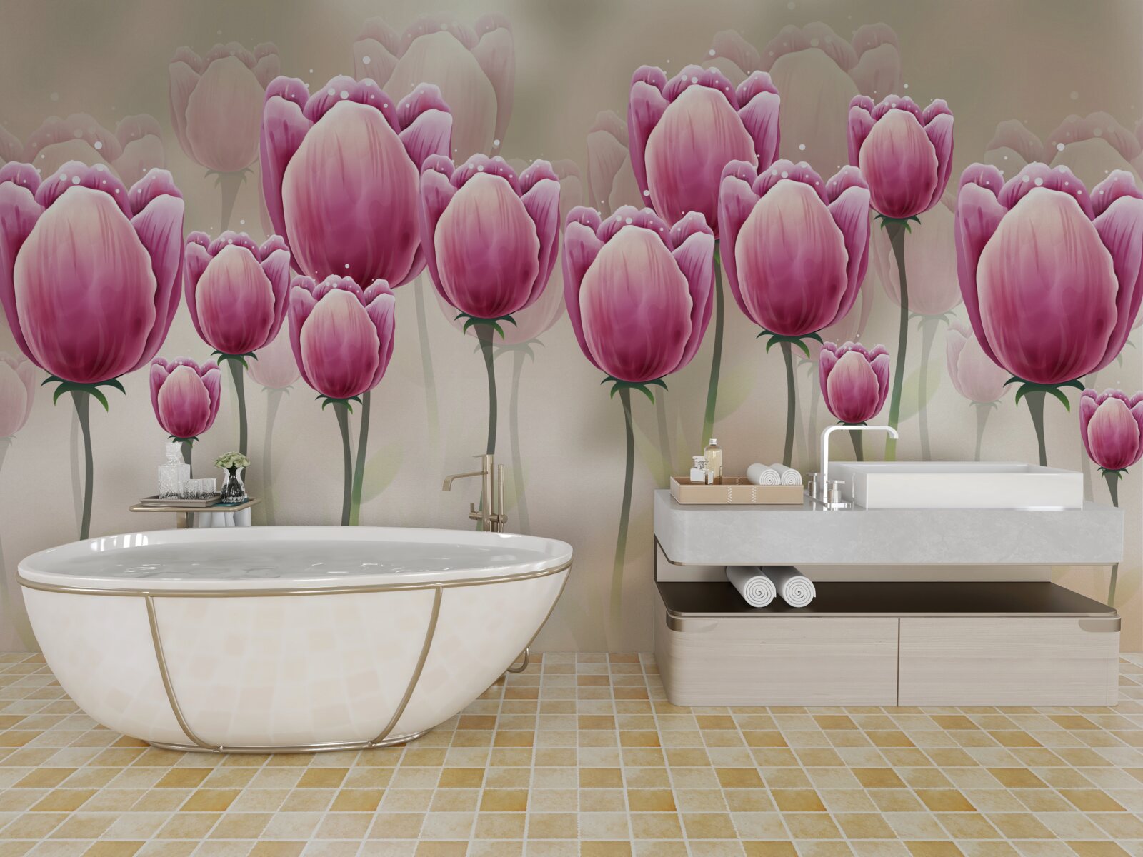 Fototapet lalele crimson închise