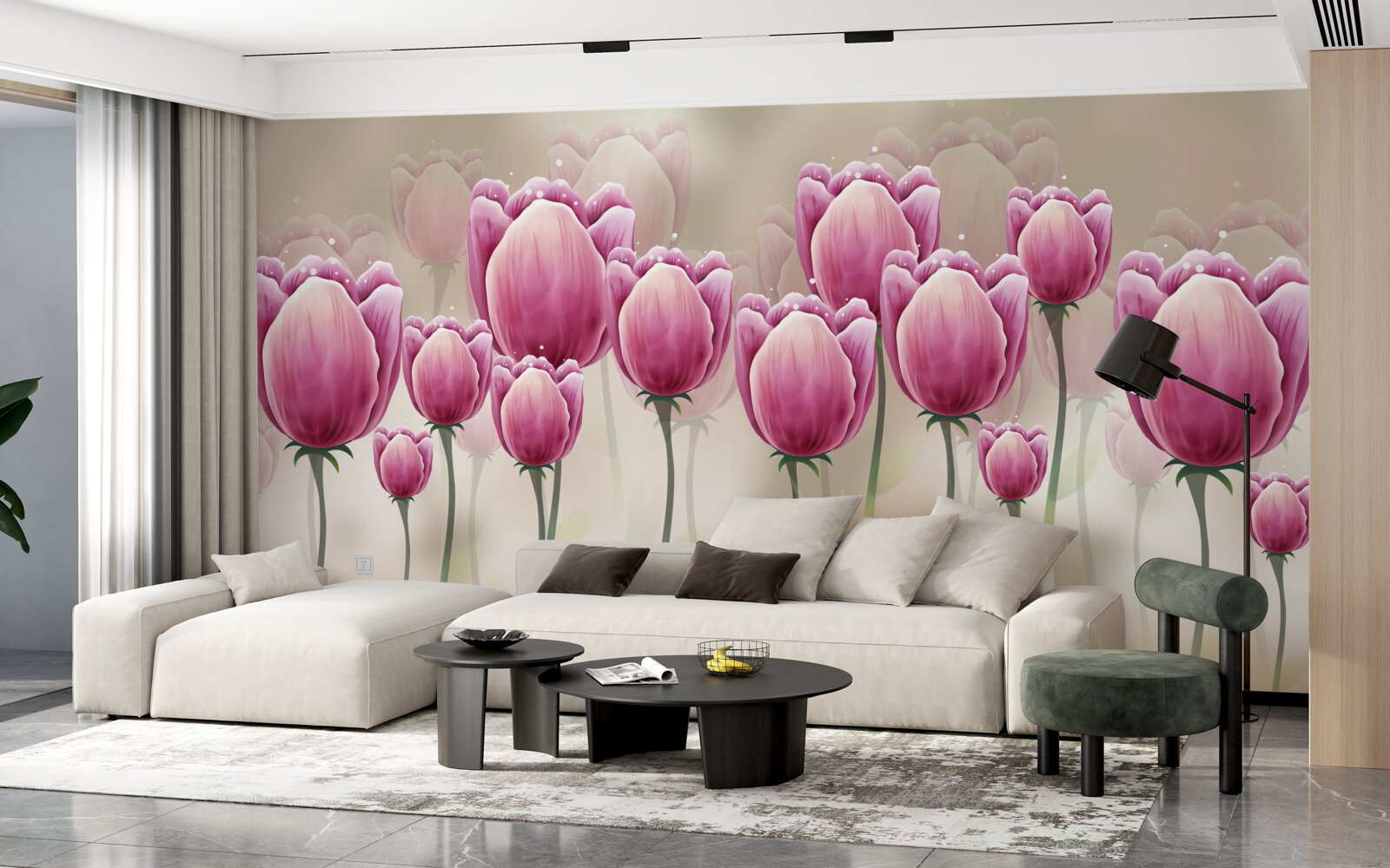 Fototapet lalele crimson închise