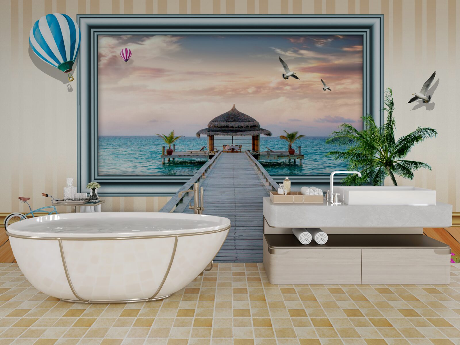 Fototapet pictura cu un doc de mare