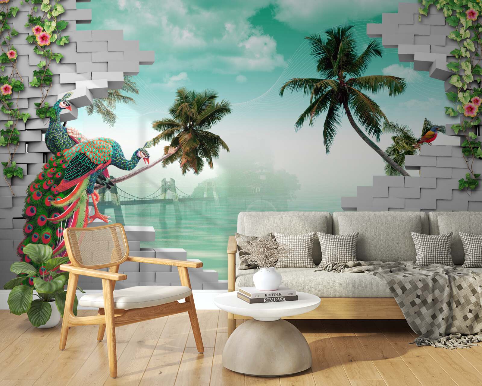 Fototapet păuni în copac