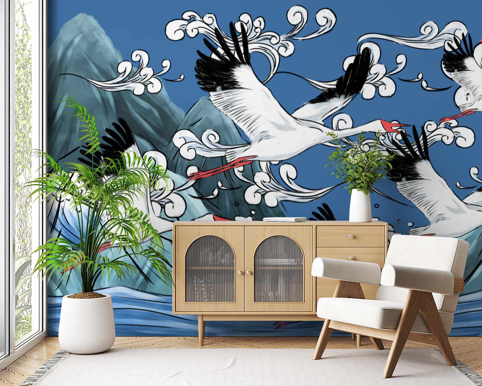 Fototapet berze cap spre mare apus de soare