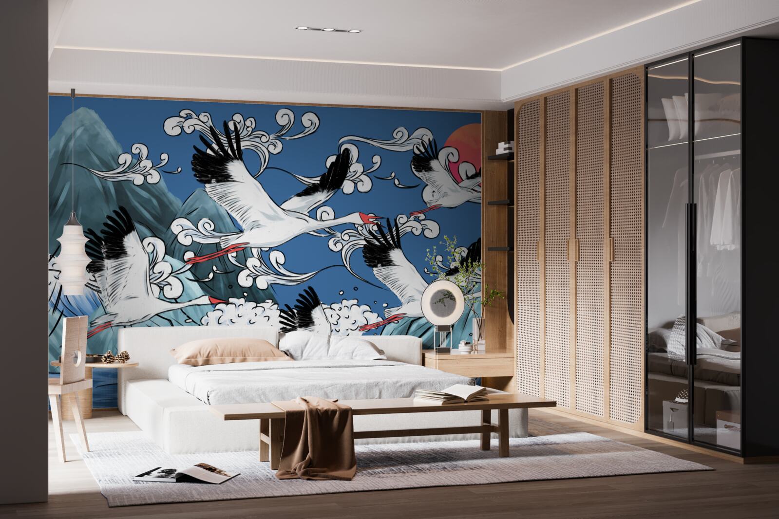 Fototapet berze cap spre mare apus de soare