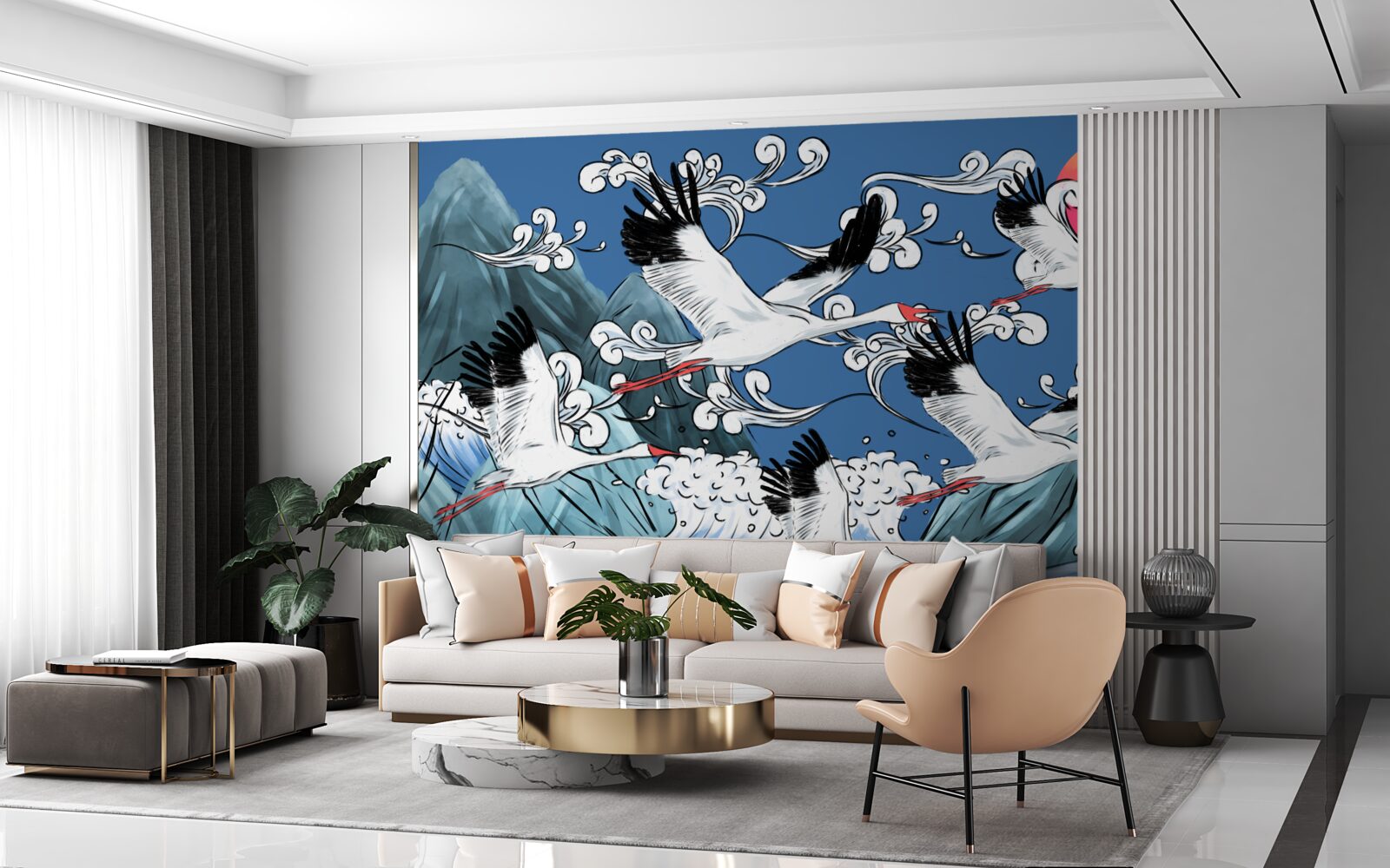 Fototapet berze cap spre mare apus de soare