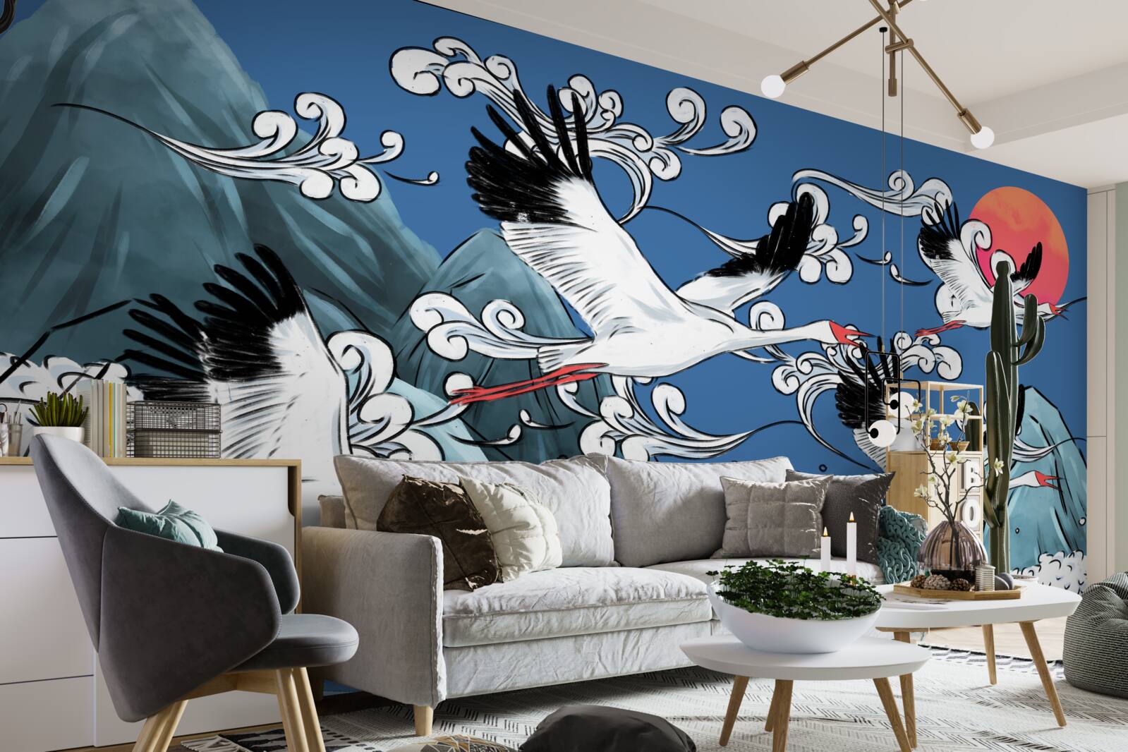 Fototapet berze cap spre mare apus de soare