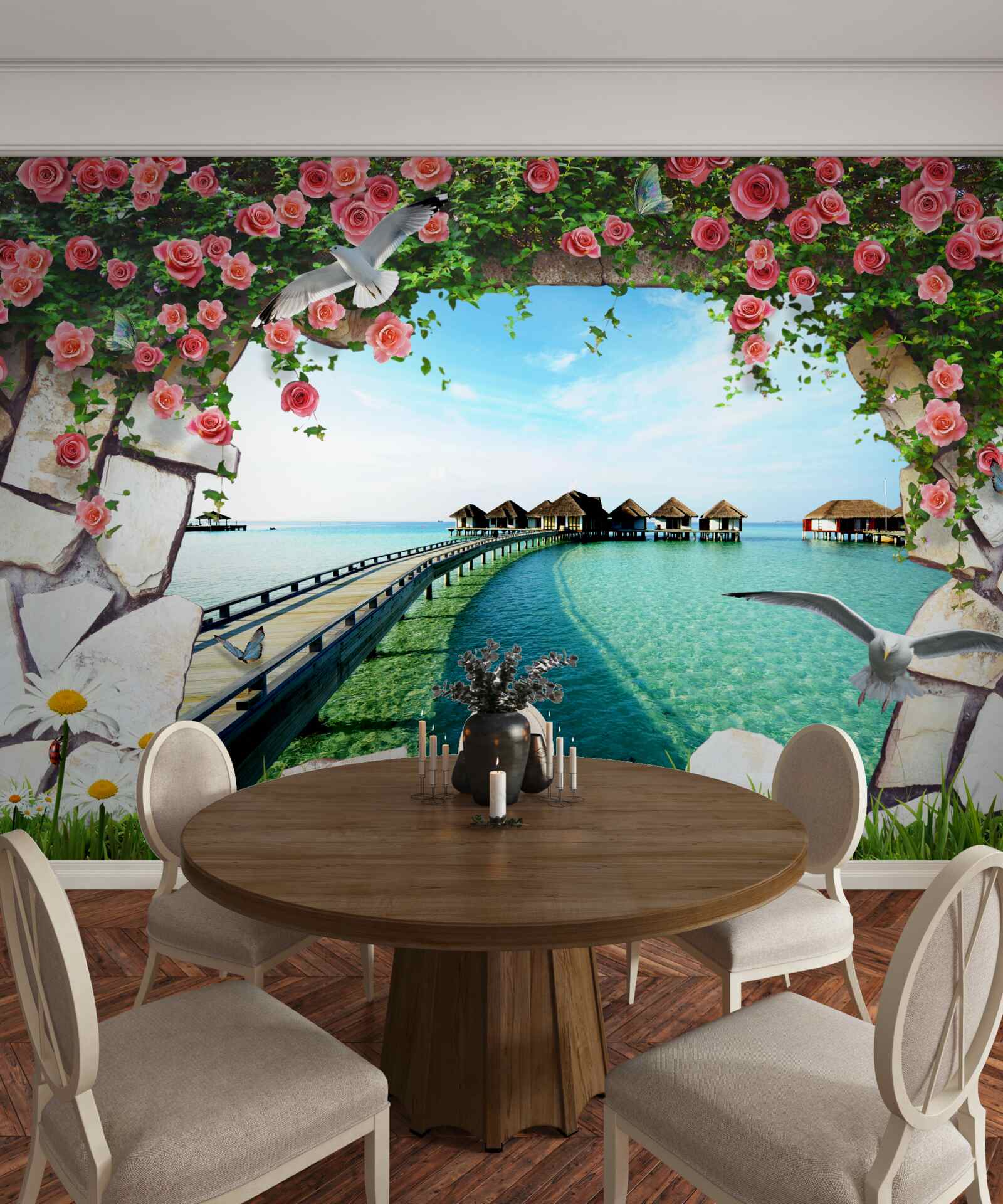 Fototapet poarta cu vedere la portul maritim