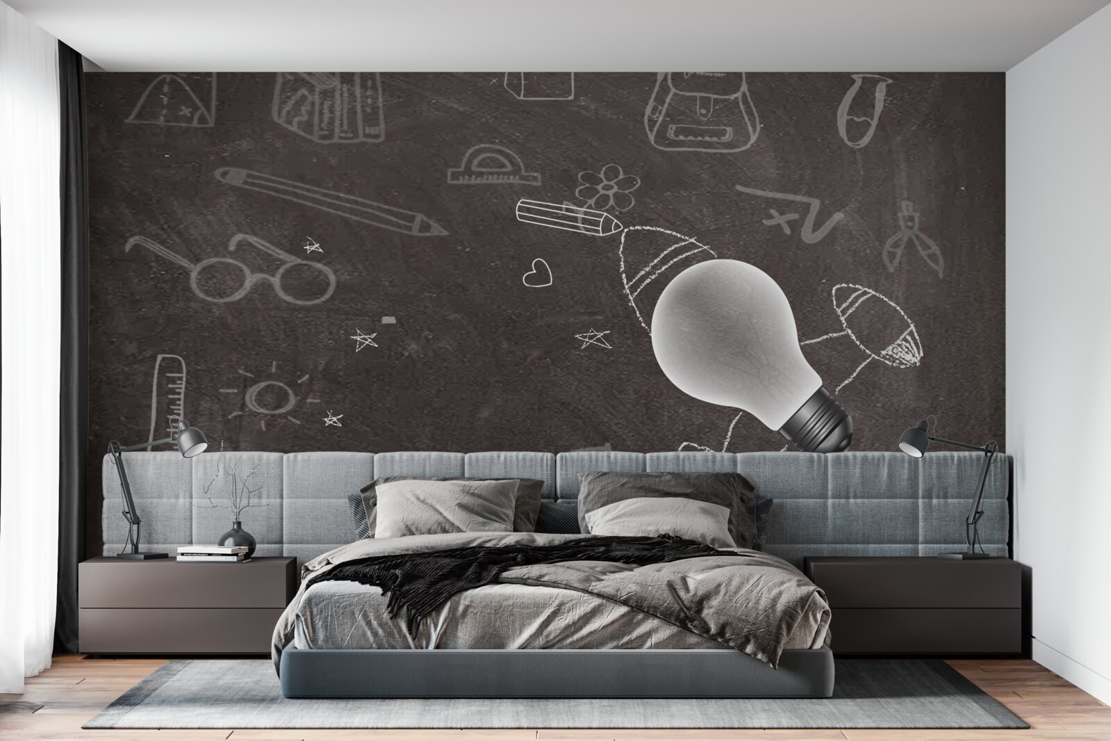 Fototapet pe o tablă - învățarea cu creativitate