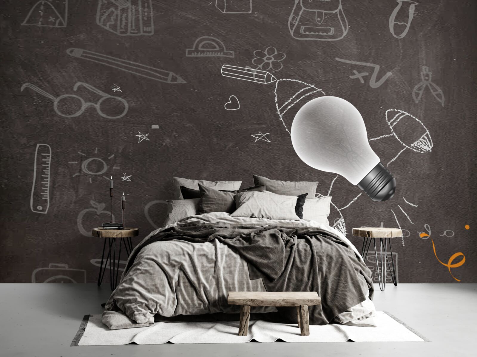 Fototapet pe o tablă - învățarea cu creativitate