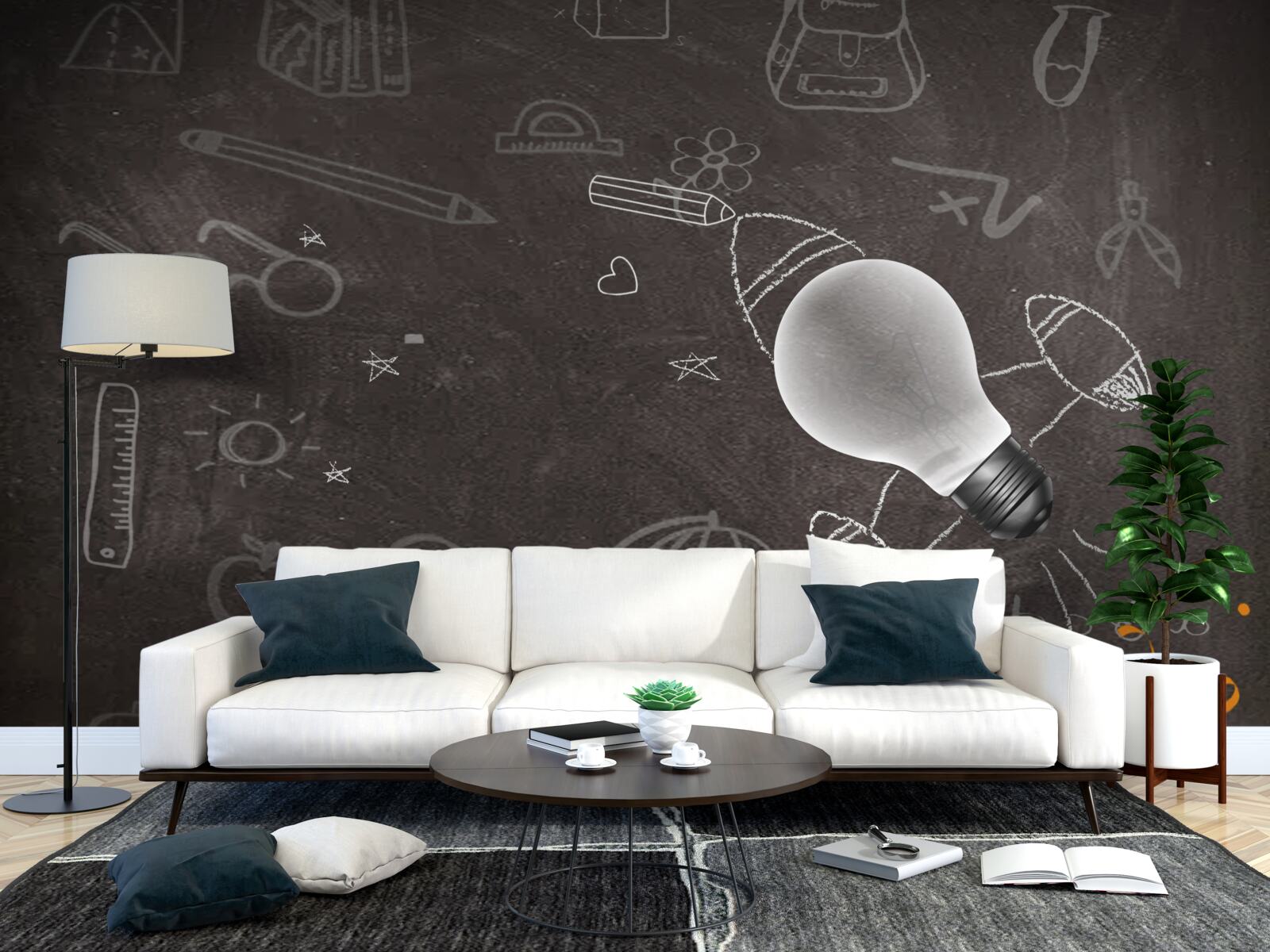 Fototapet pe o tablă - învățarea cu creativitate