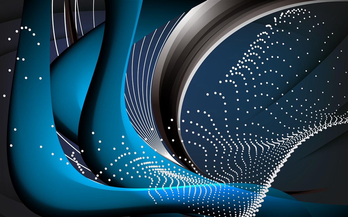 Fototapet linii abstracte albastre la răsărit