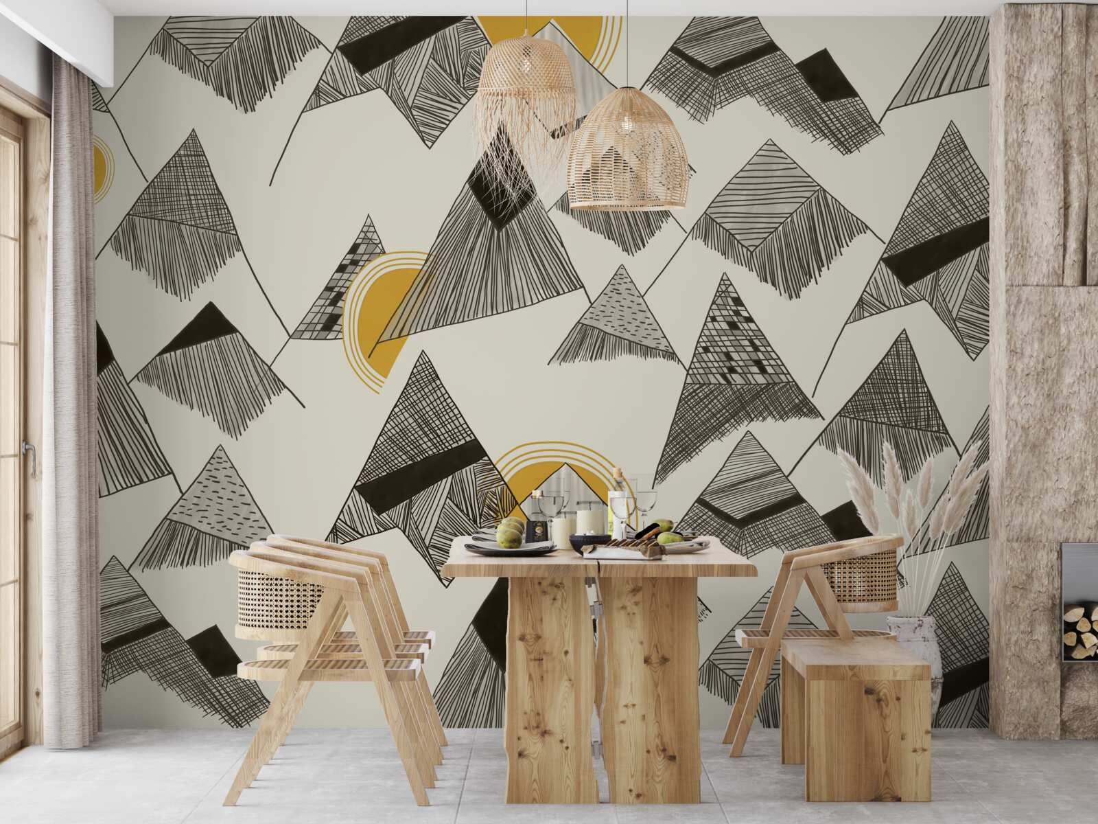 Fototapet vârfuri ascuțite și vârfuri de munte